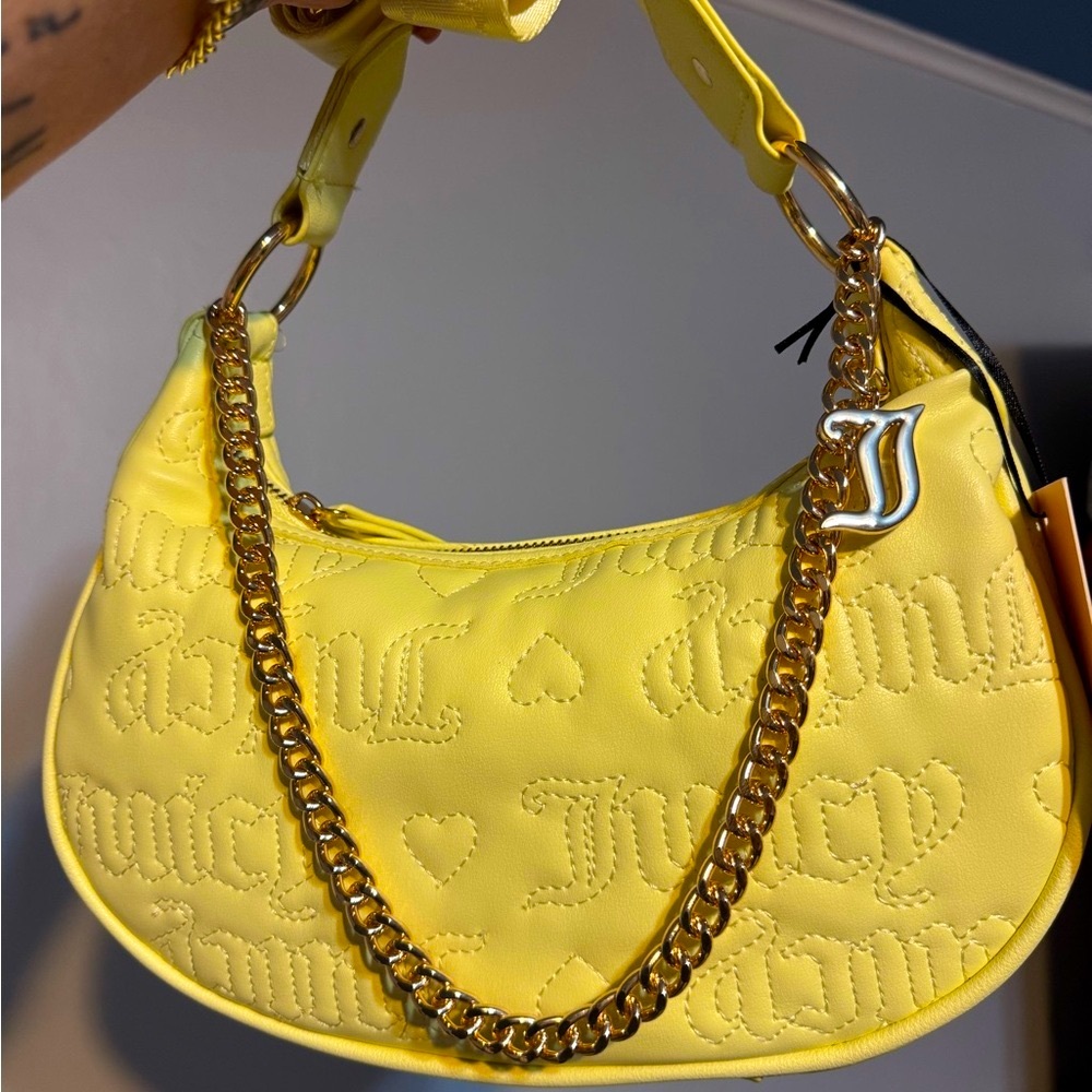 Juicy Couture Yellow Embossed Shoulder Bag